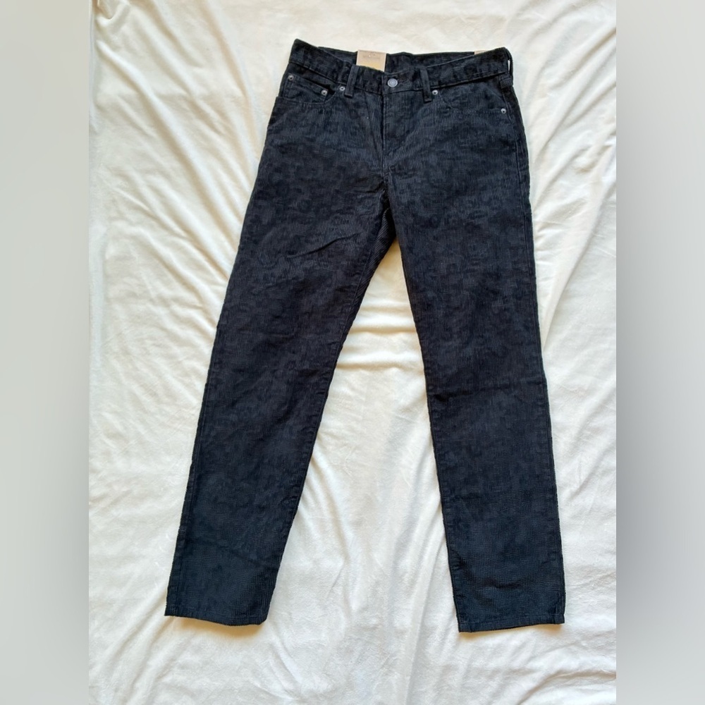 Levi’s 511 Slim Fit Corduroy Pants Black Leopard Textured 29x30 NWT